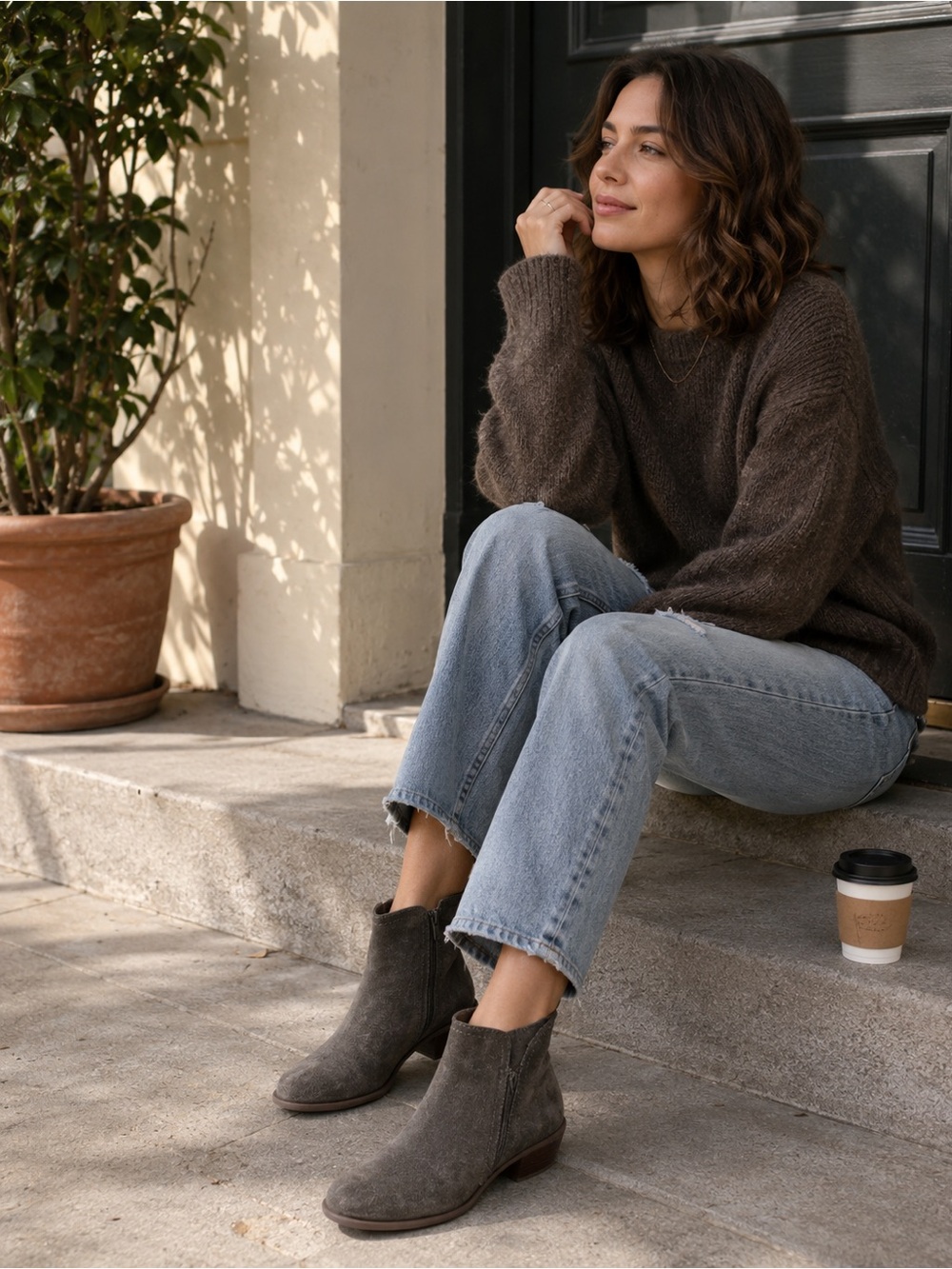 Diba Layla Suede Bootie in Taupe ๐ - Picture 8 of 8